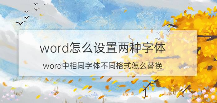 word怎么设置两种字体 word中相同字体不同格式怎么替换？